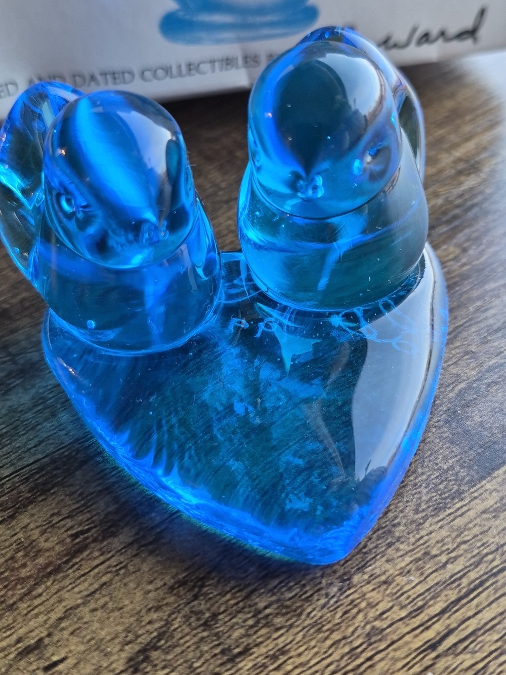 Vintage Blue Glass Bird Pair Accent - Leo Ward